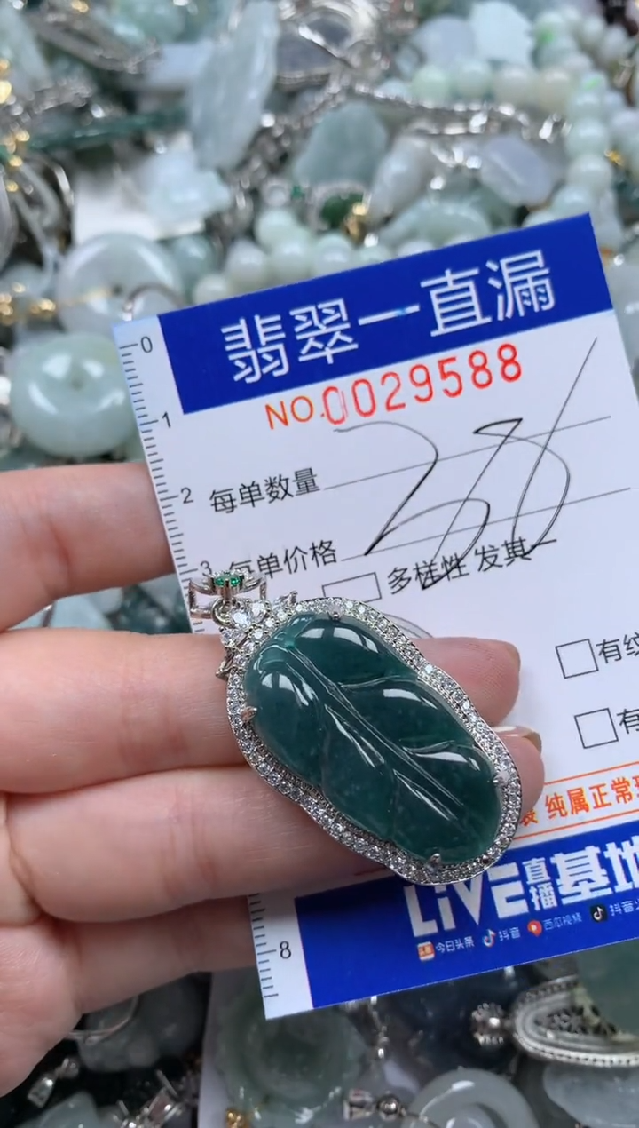 【闪购商品】翡翠颈饰未镶嵌29588配绳子