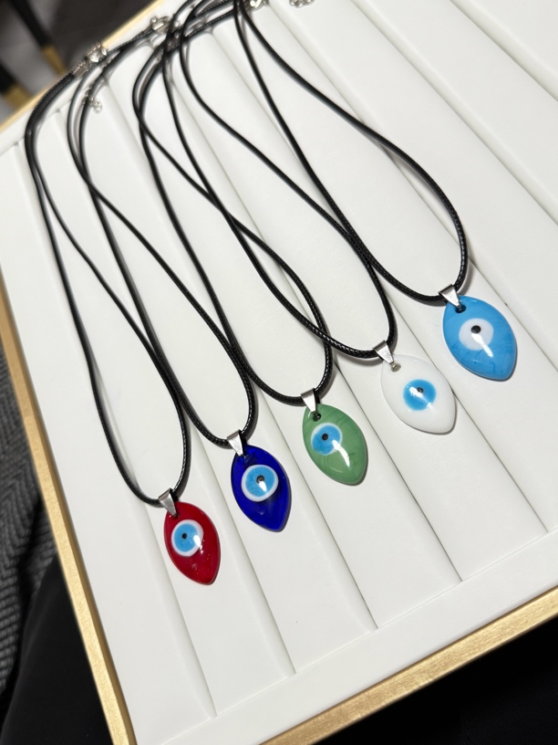 钛钢玻璃项链 DanaKez新款幸运珠子项链 