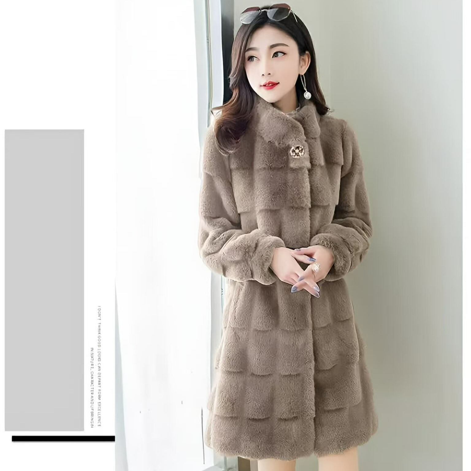 丹麦貂毛绒外套女棉服大衣时尚加厚韩版秋冬显瘦妈妈气