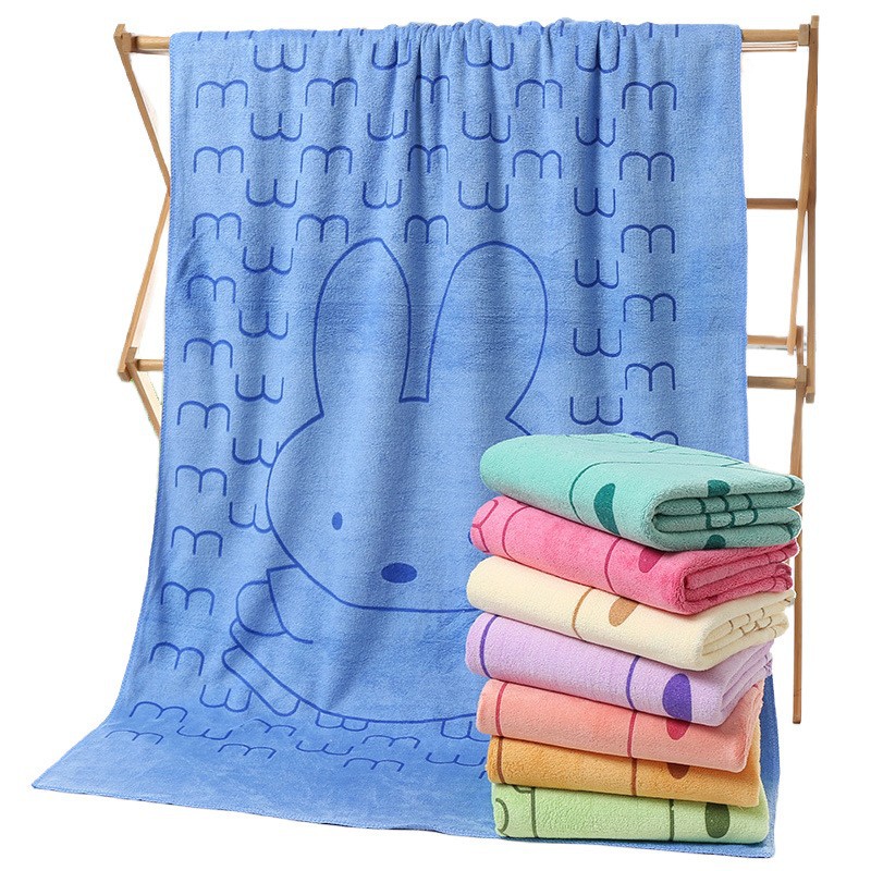 浴巾家用女超细速干吸水浴斤高端秋季厚款毛巾2023新款印花洗澡巾