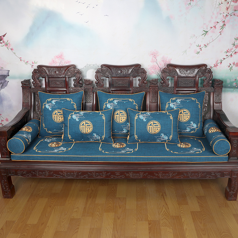 艺必旭新中式红木椅子垫实木沙发垫太师椅圈椅茶桌椅垫座垫定制