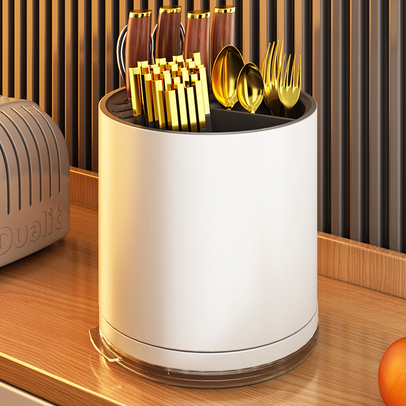 厨房旋转刀架置物架台面多功能筷子筒刀架一体收纳盒家用菜刀架子