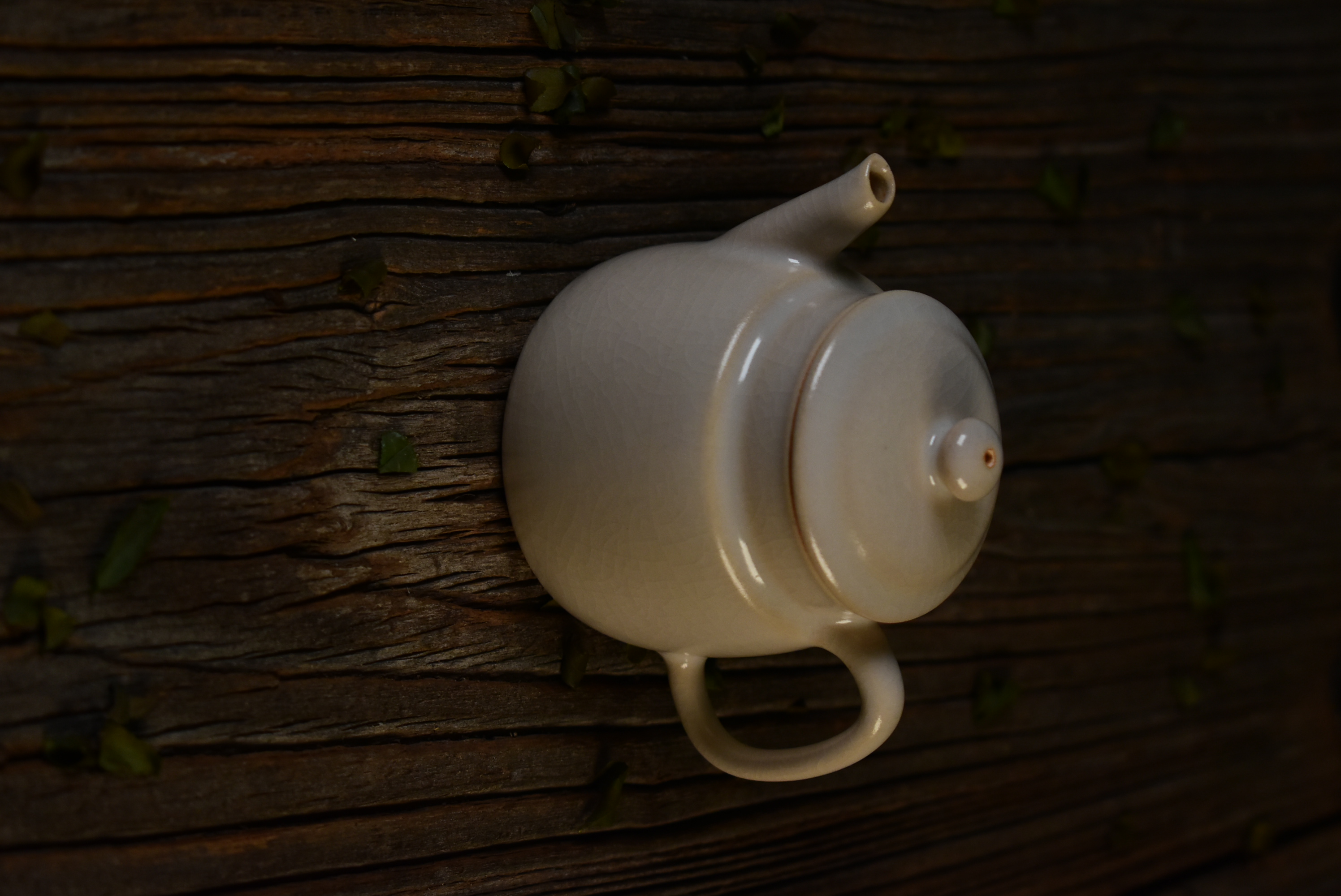 【霖松堂】草木灰釉 素胎可开片 自在壶 泡茶壶 