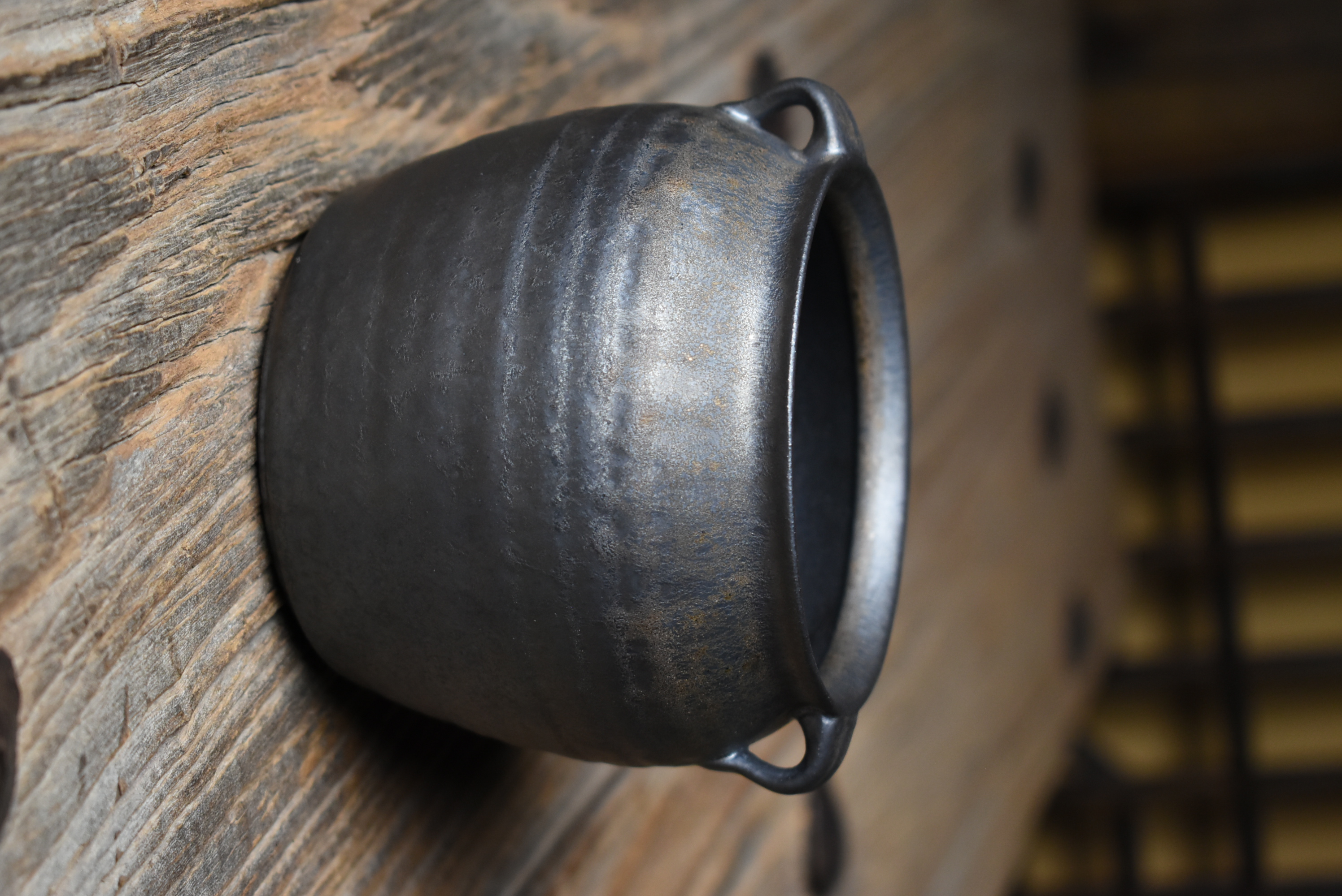 【灰念福利】陶泥铁锈釉双耳建水 茶渣缸 500cc