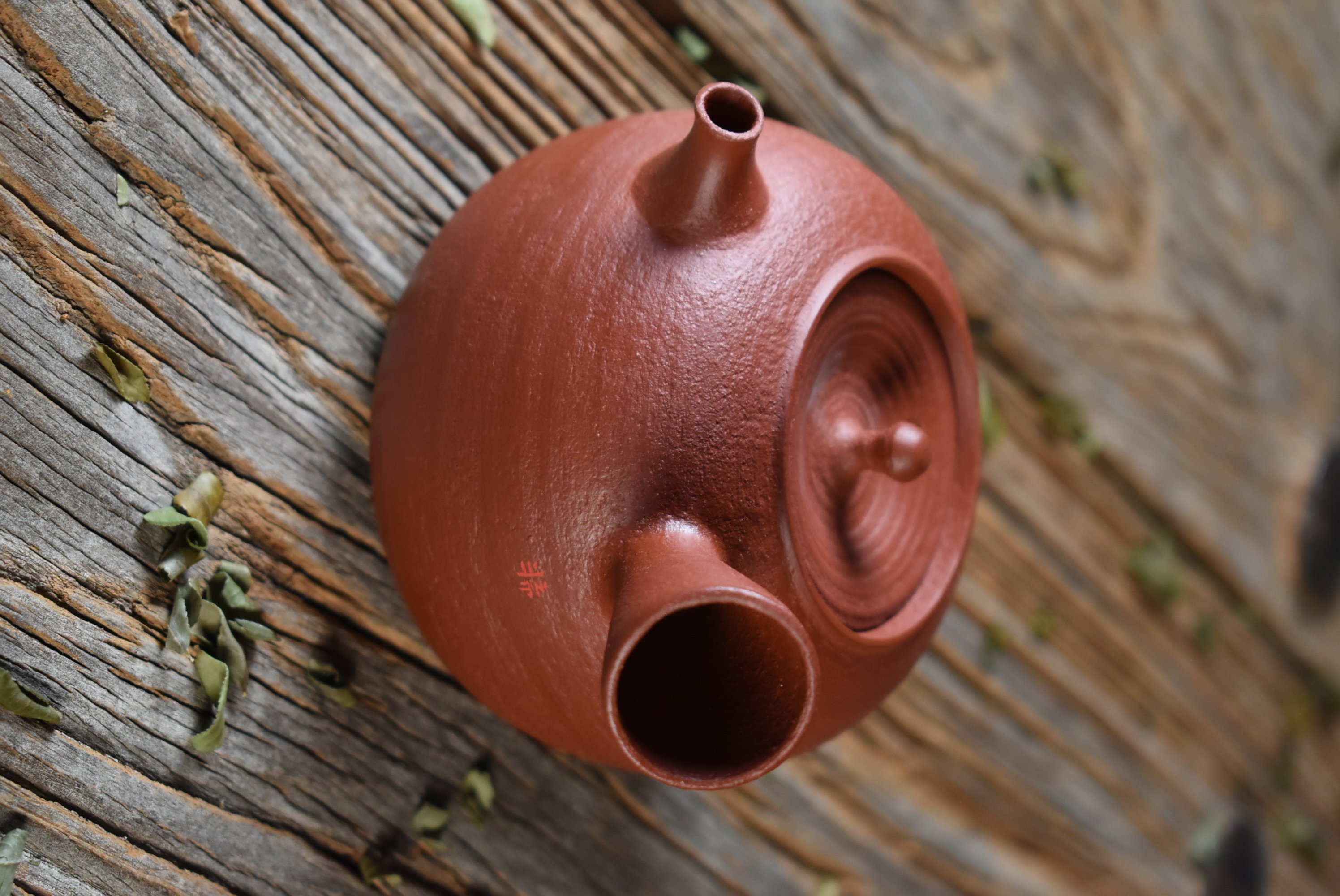 【半斋上新】手工拉坯 红泥嘟嘟侧把壶  煮水壶 煮茶壶 复古手工