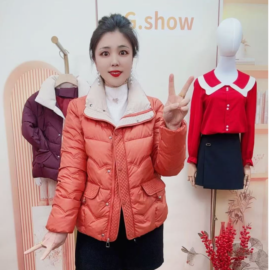 2025冬季时尚大方口袋修身显瘦加厚保暖棉衣外套（8802）