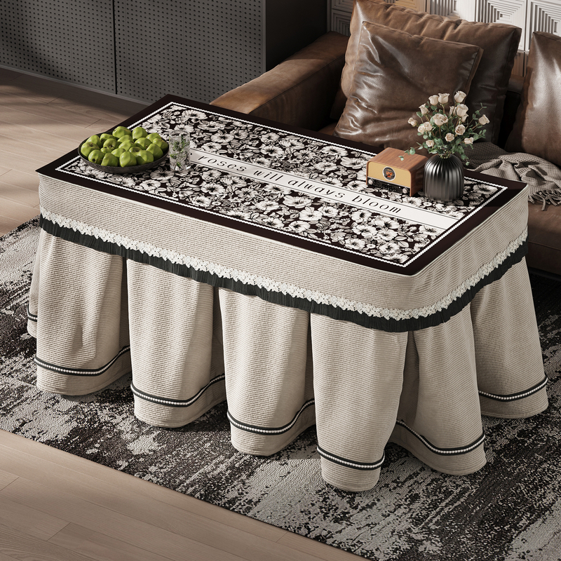 原创设计烤火罩加厚烤火桌罩套长方形电炉罩电烤炉桌子取暖桌罩