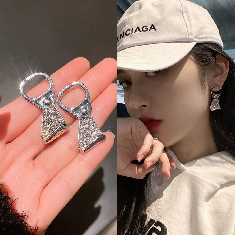 合金耳饰 易拉罐拉环耳环女小众设计感高级冷淡风耳钉款潮ins耳饰