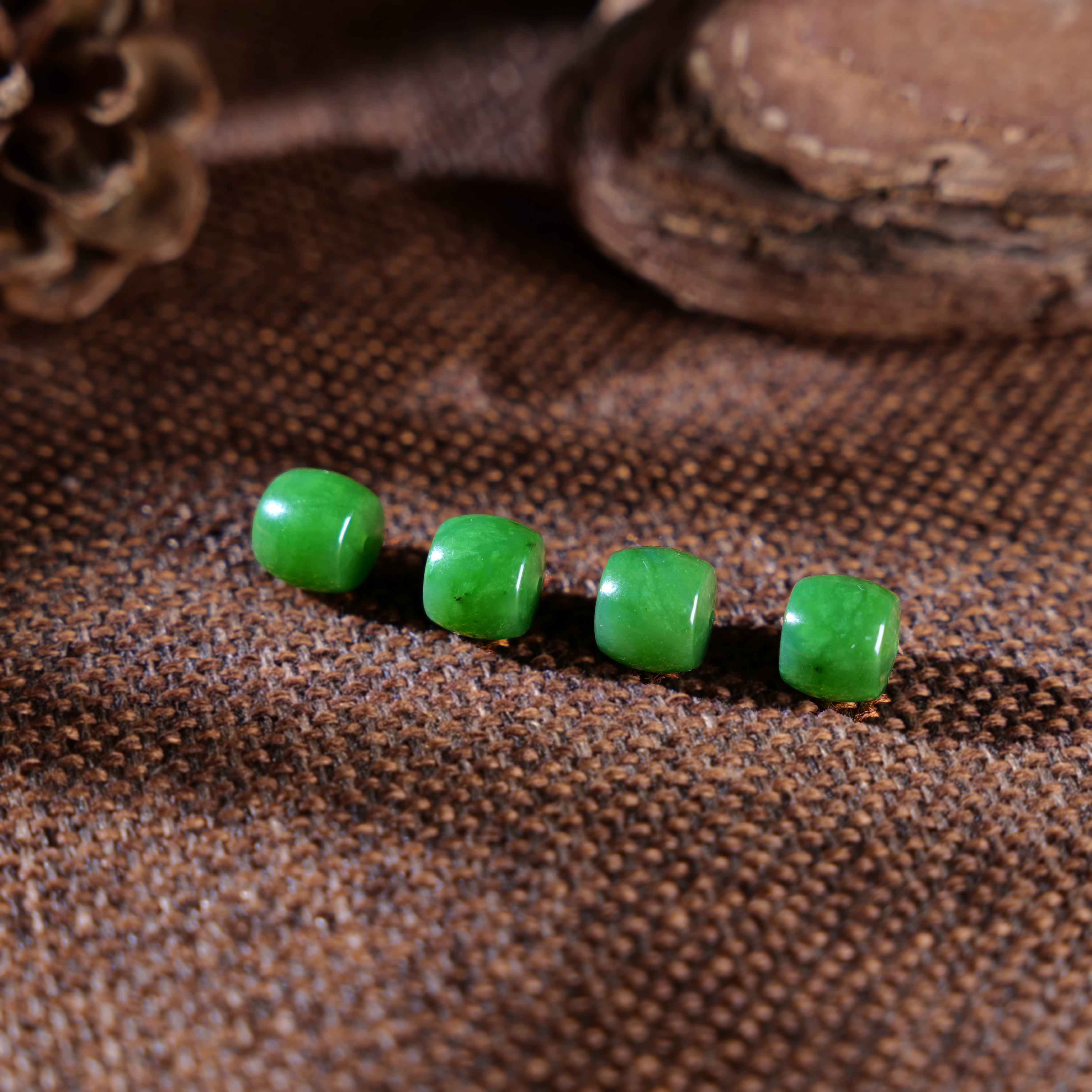 【小雨来了】和田玉碧玉散珠直切9x10mm单珠DIY配珠多样性发一件