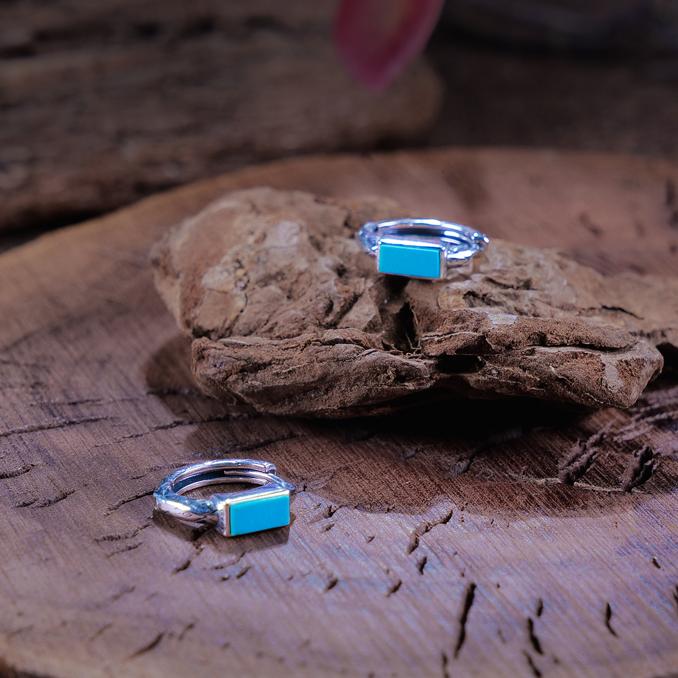 【小雨来了】925银镶嵌绿松石耳扣 耳坠 耳环 略有不同            