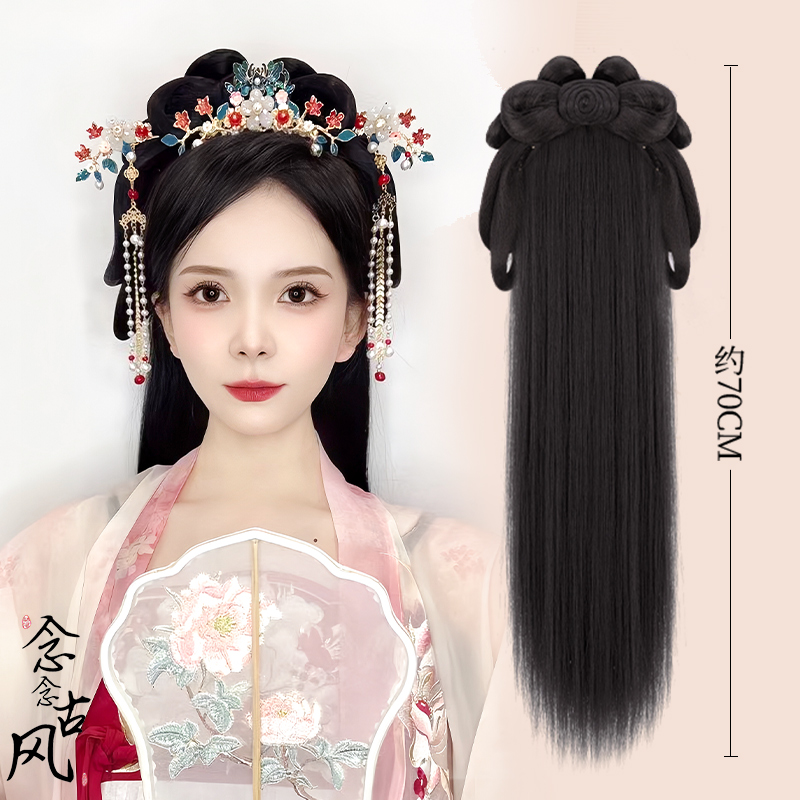【春晓】汉服头饰古装假发一体式发箍全套发饰古风发髻盘发造型