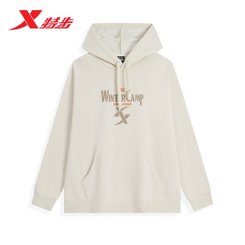 特步连帽卫衣2024秋冬新款休闲潮流百搭男子运动卫衣976429930317