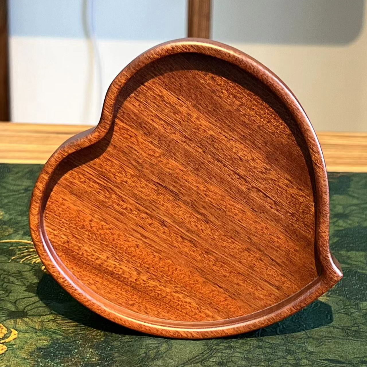 龙福木艺 刚果花梨 黑檀 南美胡桃木 仙桃壶承 12--19cm 255