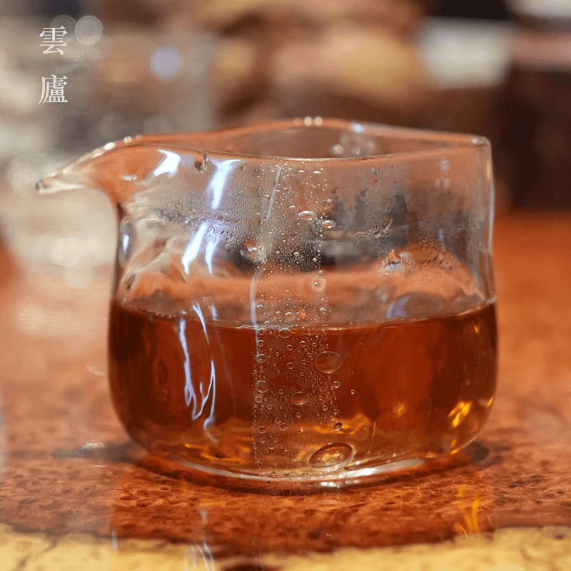 饴山琉璃公道杯方形四方独特风茶道纯手工玻璃小号分茶器