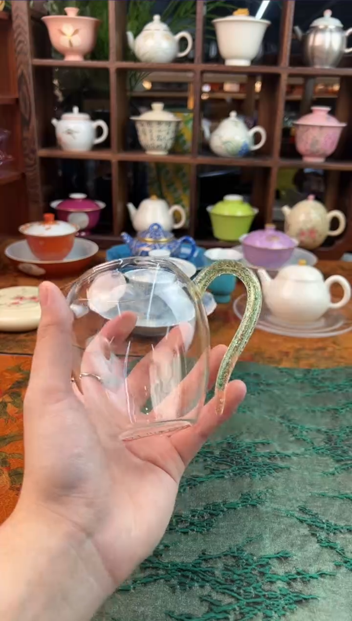 【闪购商品】密胺摆件绿色手柄公道杯