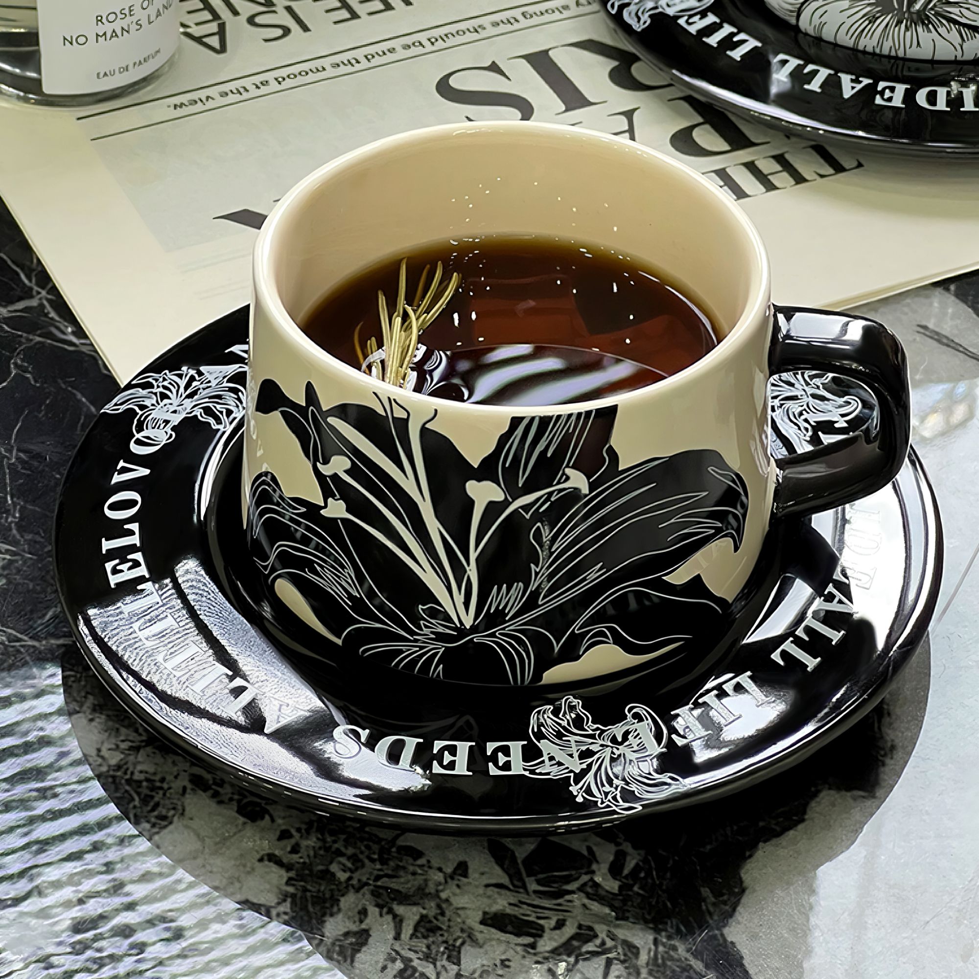 复古陶瓷咖啡杯高颜值精致下午茶喝水杯2025新款高级感情侣早餐杯