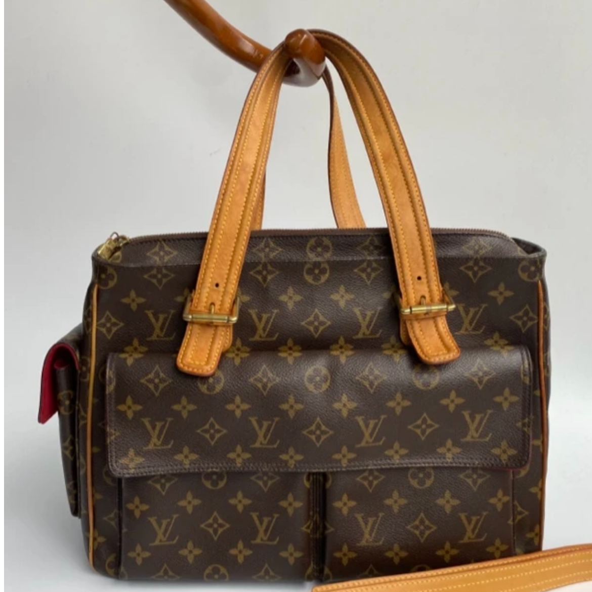 95新 LouisVuitton/路易威登 骆驼大号托特包单肩/植鞣革升级  