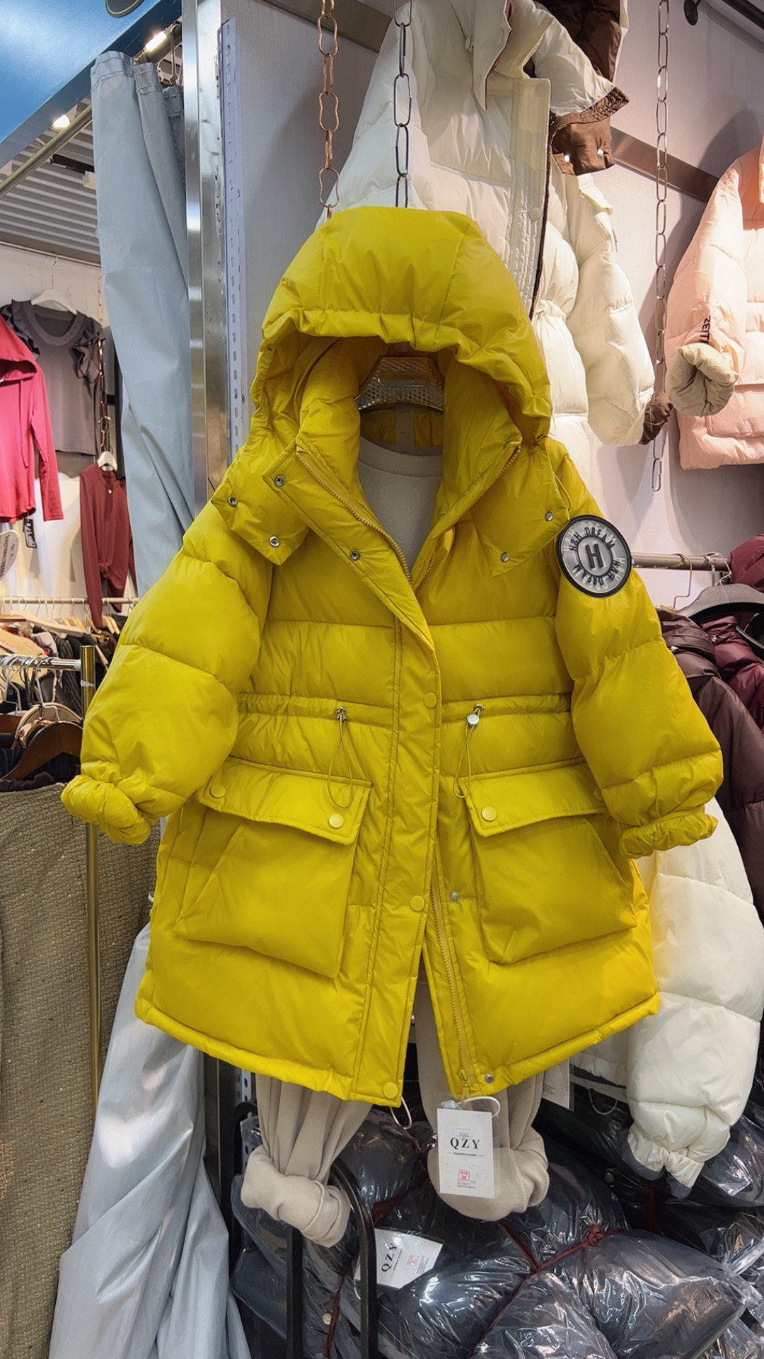 冬季新款抽腰显瘦棉服