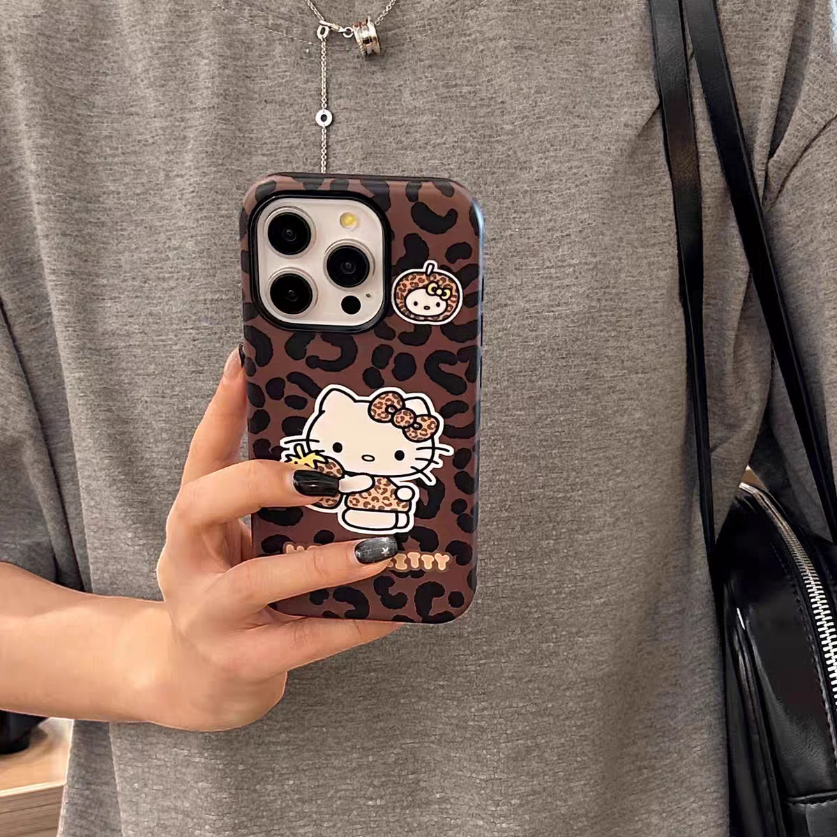 ins风豹纹kt猫韩国菲林壳二合一苹果16promax手机壳iPhone15华为