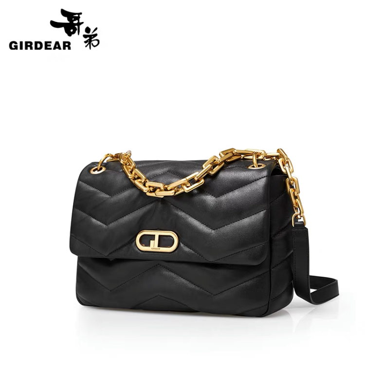 女包 新款时尚柔软羊皮牛皮蓬松链条单肩斜挎手提包AB10172