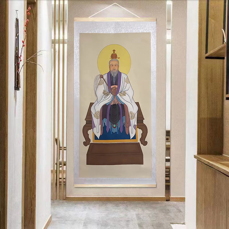 祖师爷菩提画像挂画孙悟空师傅客厅玄关装饰