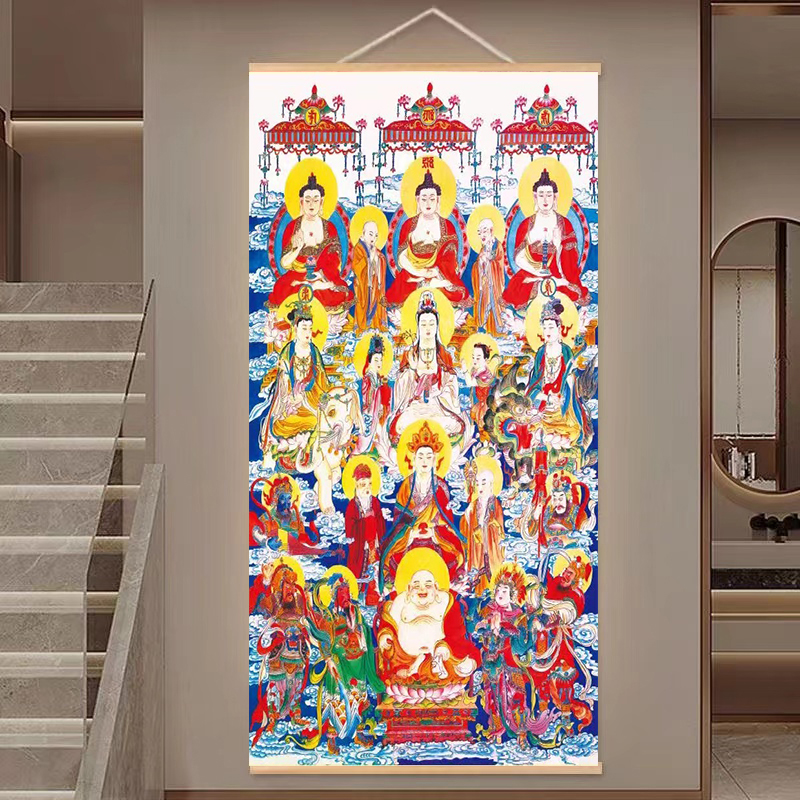 115高清全堂图观音地藏王画像像装饰画