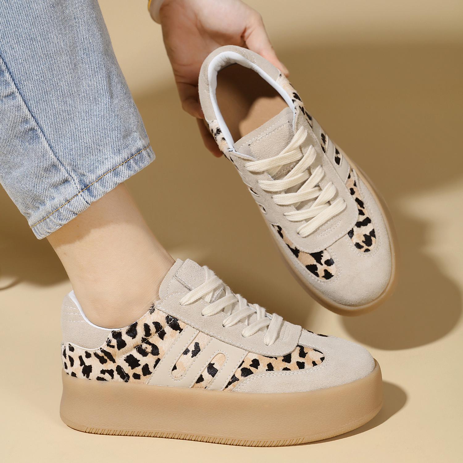 6361新款时尚舒适休闲百搭厚底软底马毛里外全皮头层牛皮休闲鞋