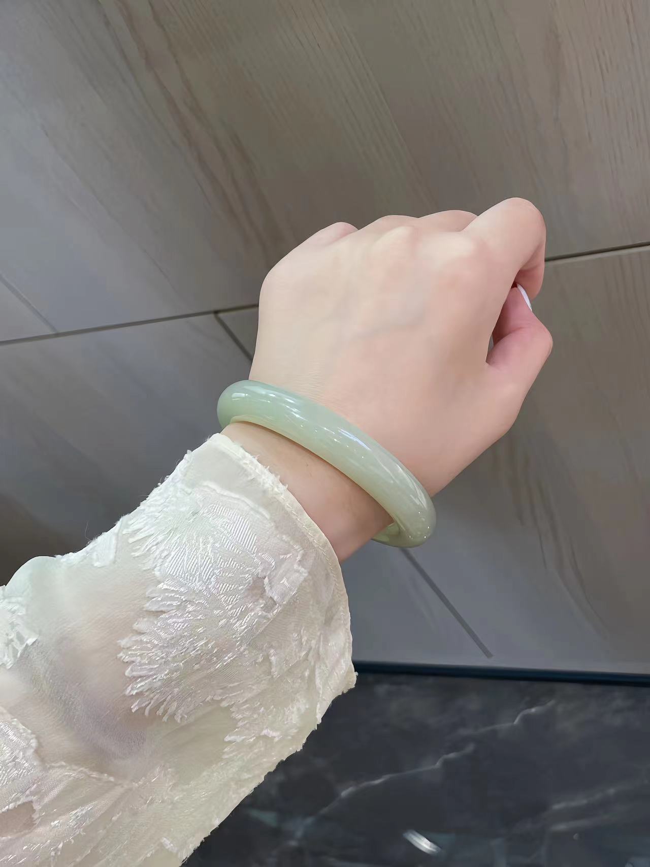 和田玉正圈晚晴镯女款晴水色时尚百搭气质温柔精美高品质宽版推荐