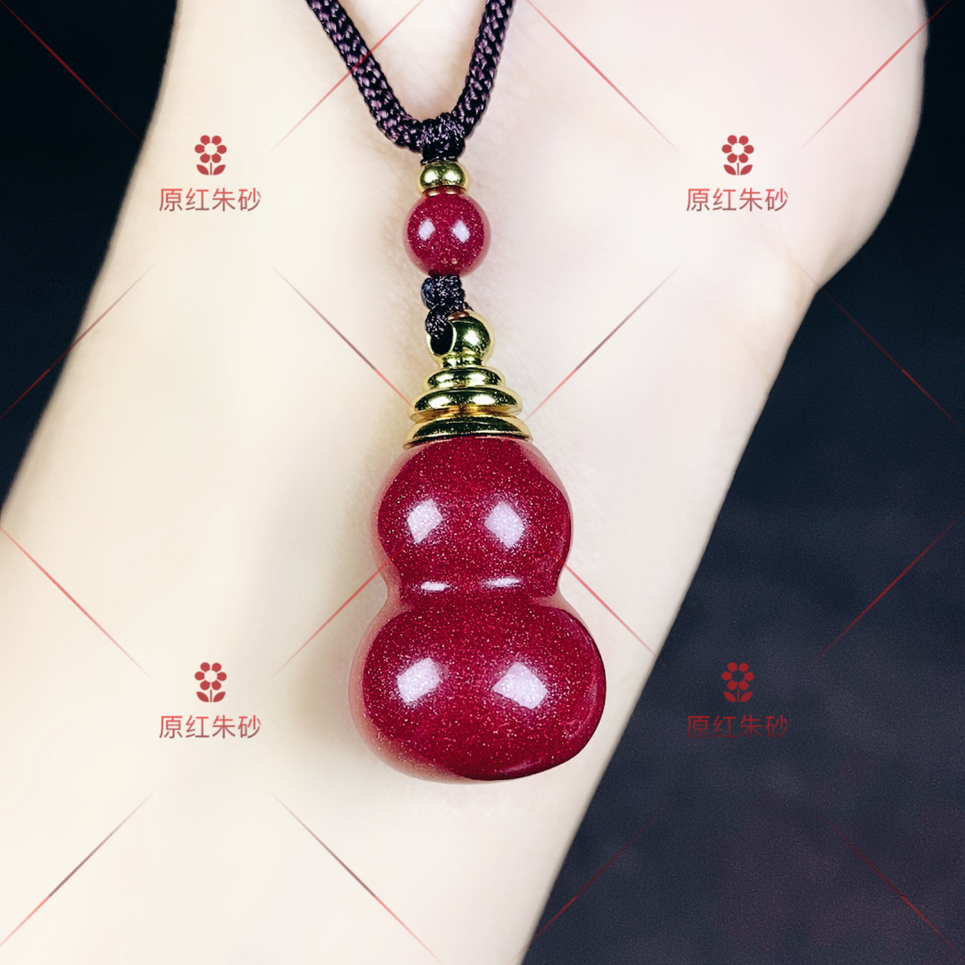 含辰砂工艺品#230正品朱砂高含量紫金砂吊坠葫芦挂件