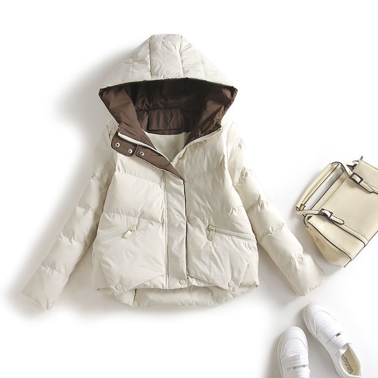 鸭鸭爆款棉服女2023年新款短款减龄小棉袄外套小个子棉衣女冬羽