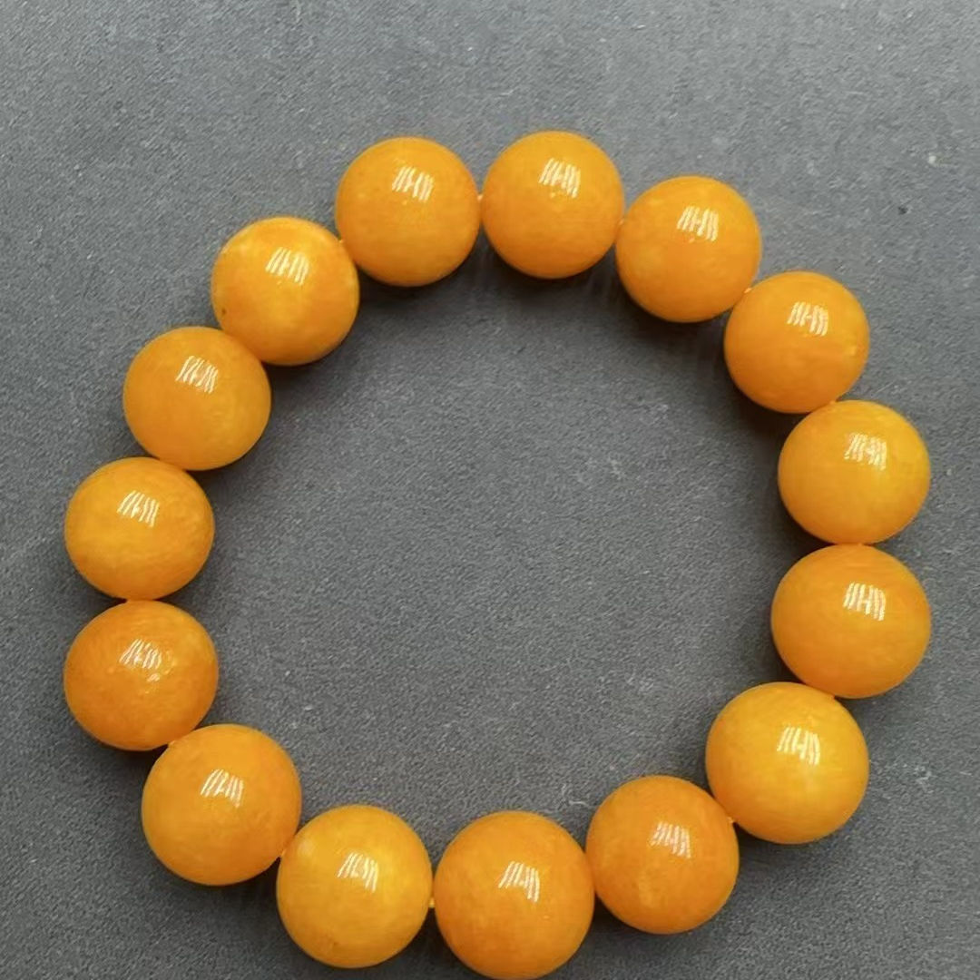 200号老料黄翡翠14mm手串