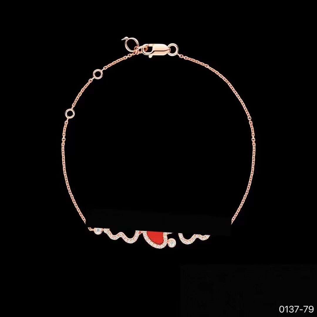 铜合金手链 0137红色气质时尚百搭设计感高级经典镂空三葫芦手链