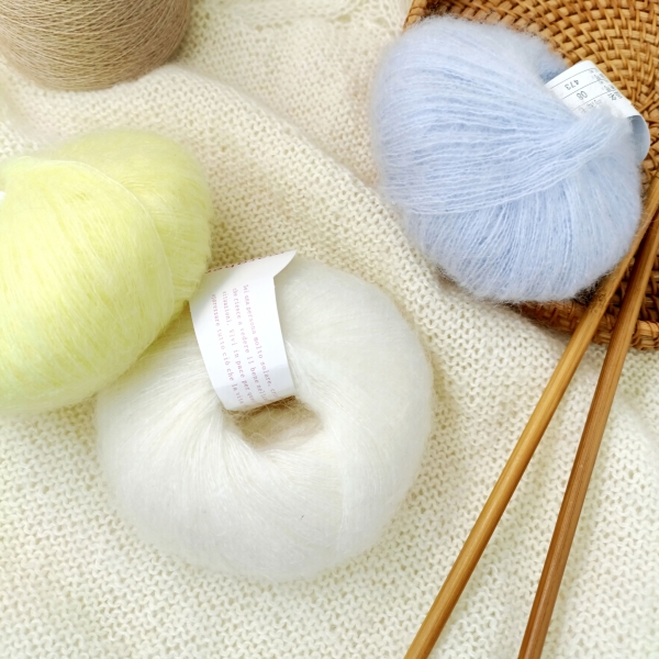 姚姚南非马海毛-拍满4团包邮送6号钢环形针 超细柔软轻盈亲肤毛线