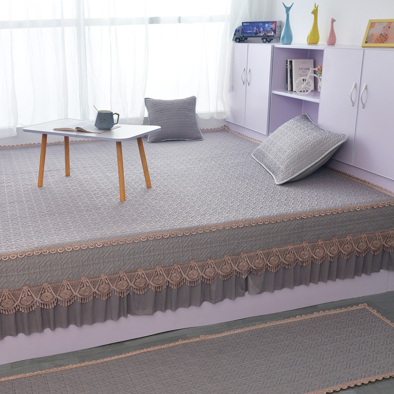 夏季纯色凉感丝榻榻米床盖超防滑床单炕单炕盖可机洗冰丝绗缝凉席