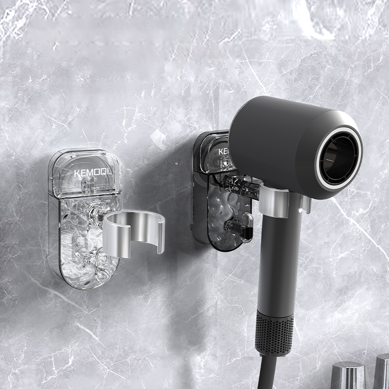 哈乐熊波纹吸盘吹风机支架免打孔浴室支架解放双手壁挂式收纳架