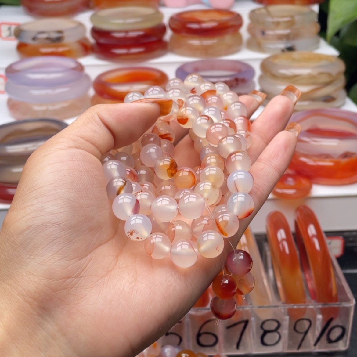 【闪购商品】玛瑙/玉髓手链合金七**子