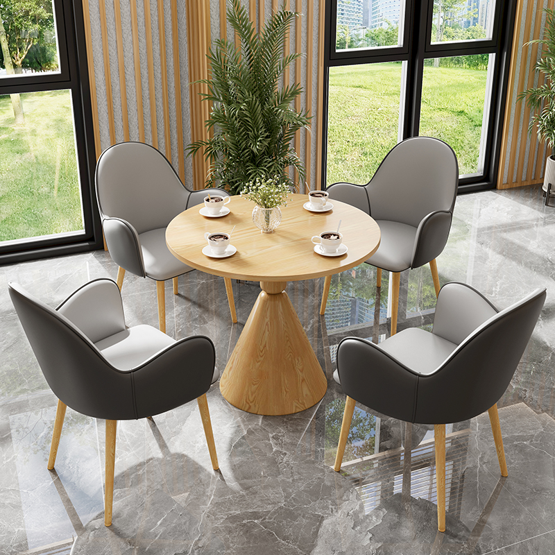 北欧咖啡厅桌椅组合会客休闲接待洽谈桌时尚酒店奶茶圣杯桌天鹅椅
