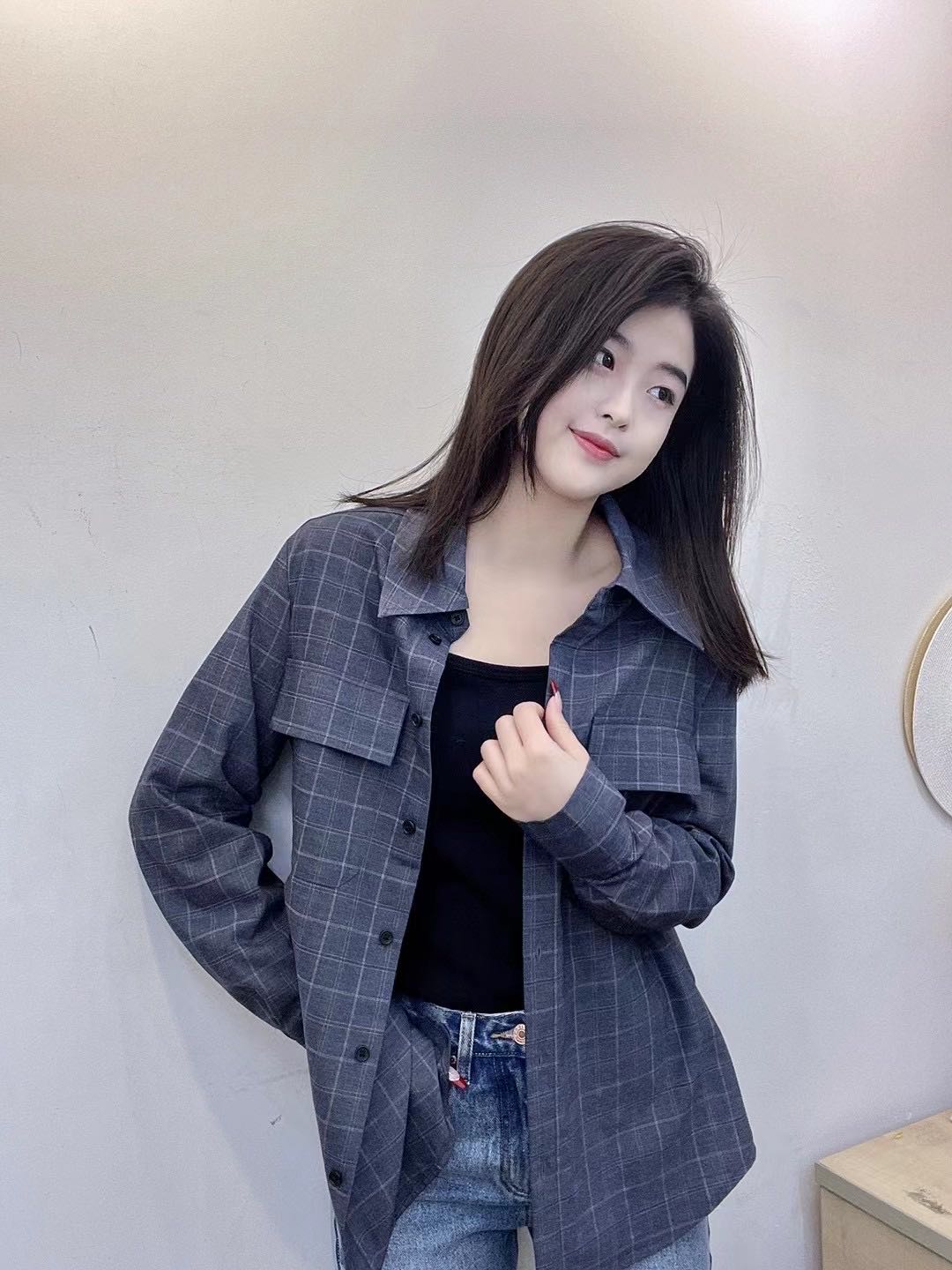 【美式复古】四季可穿色织格纹定织棉两色格纹衬衫微瑕