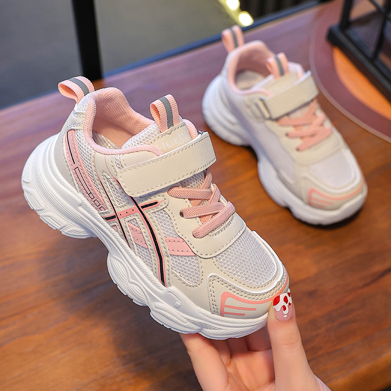 新品儿童运动鞋男童鞋子2025夏季新款男大童透气跑鞋网眼粘扣鞋子