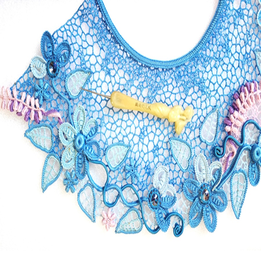 毛绒蓝色多瑙河领饰教程