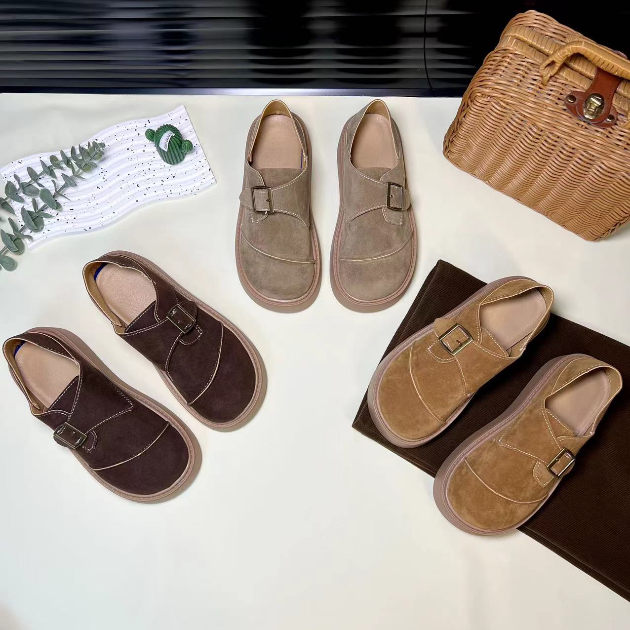 2024新款女士复古厚底勃肯鞋一鞋两穿软底防滑外穿休闲时尚百搭