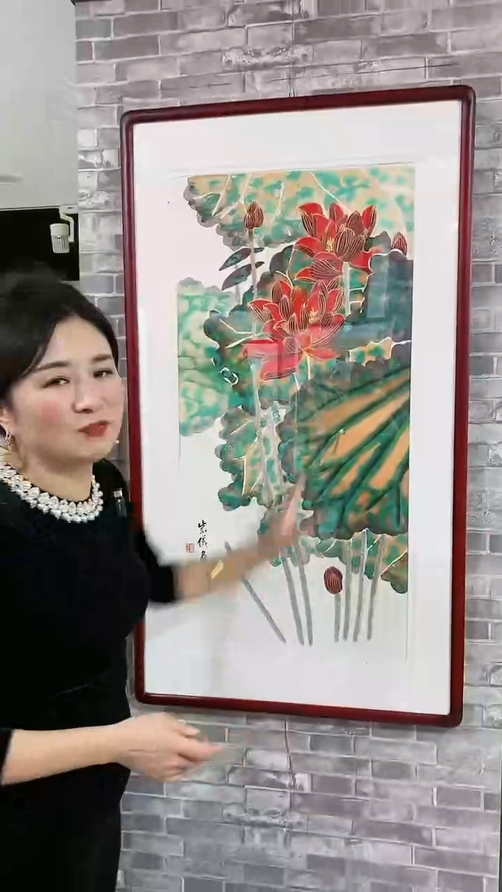 【闪购商品】绘画不带框紫仪金荷构图随机50*100