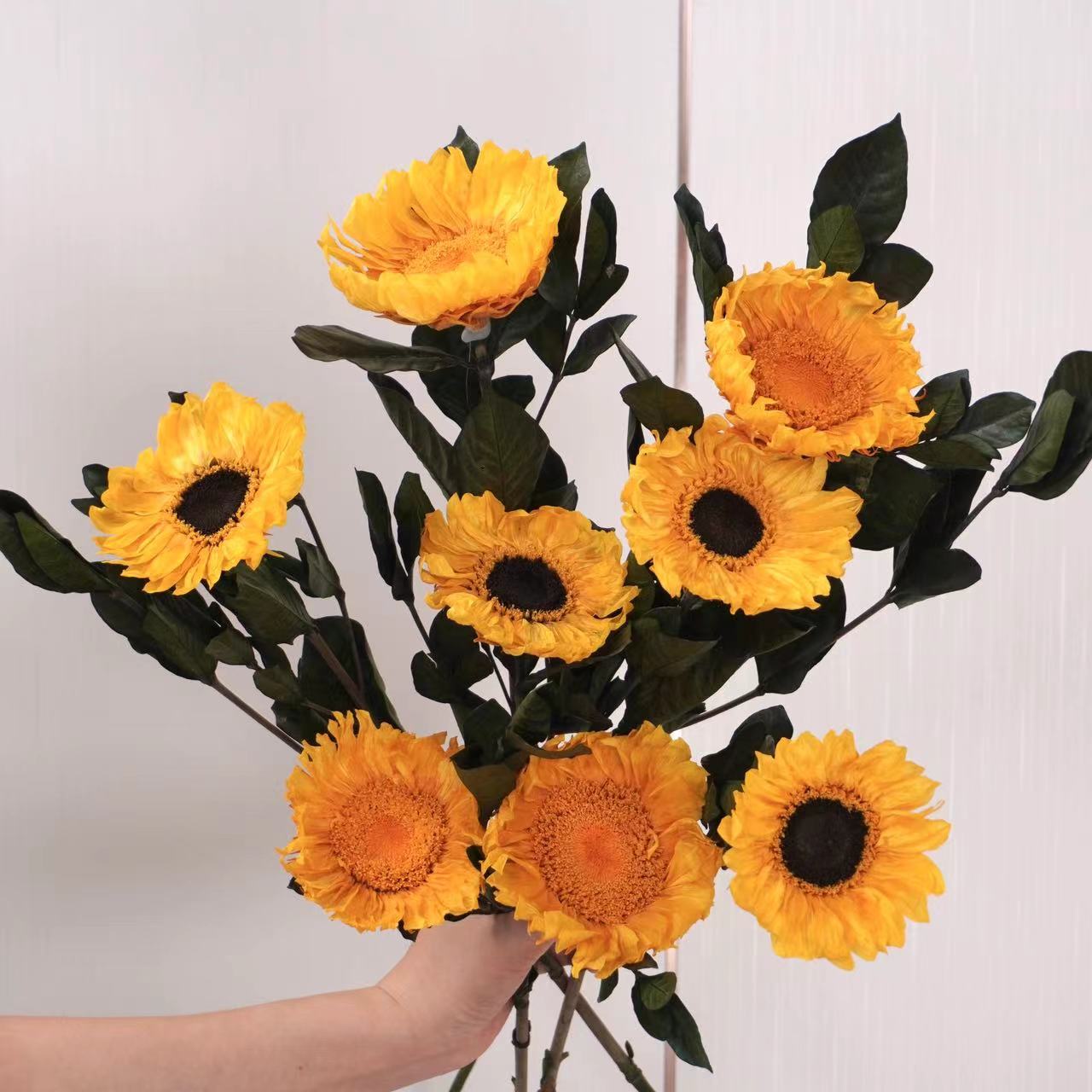 【安娜的画】永生花向日葵玄关电视柜家居摆件斗柜真花装饰