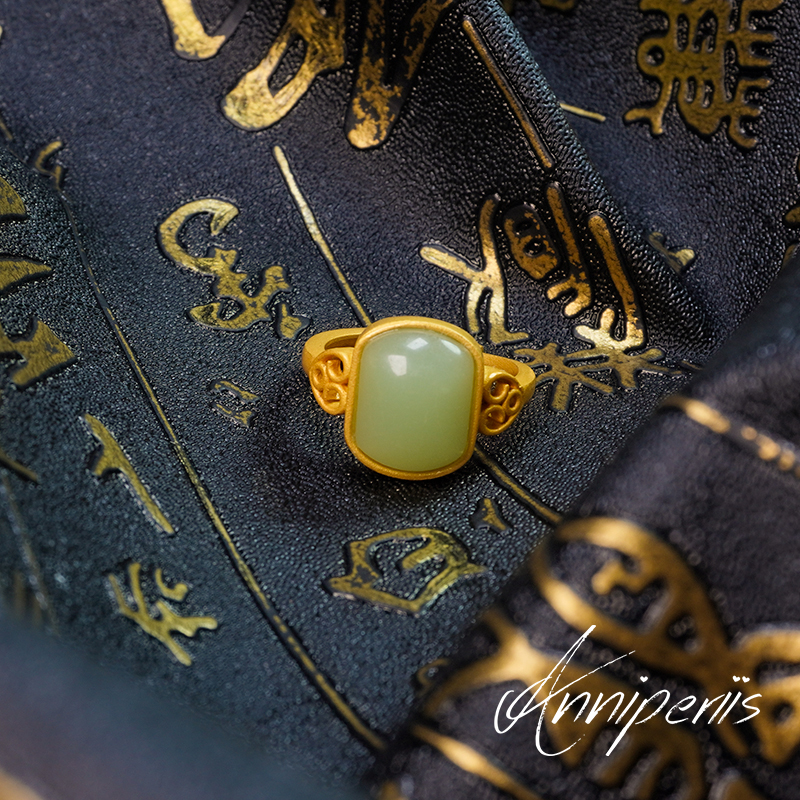 Anni轻奢【D400】国风烧蓝镶嵌素款宫廷风简约手工戒指5