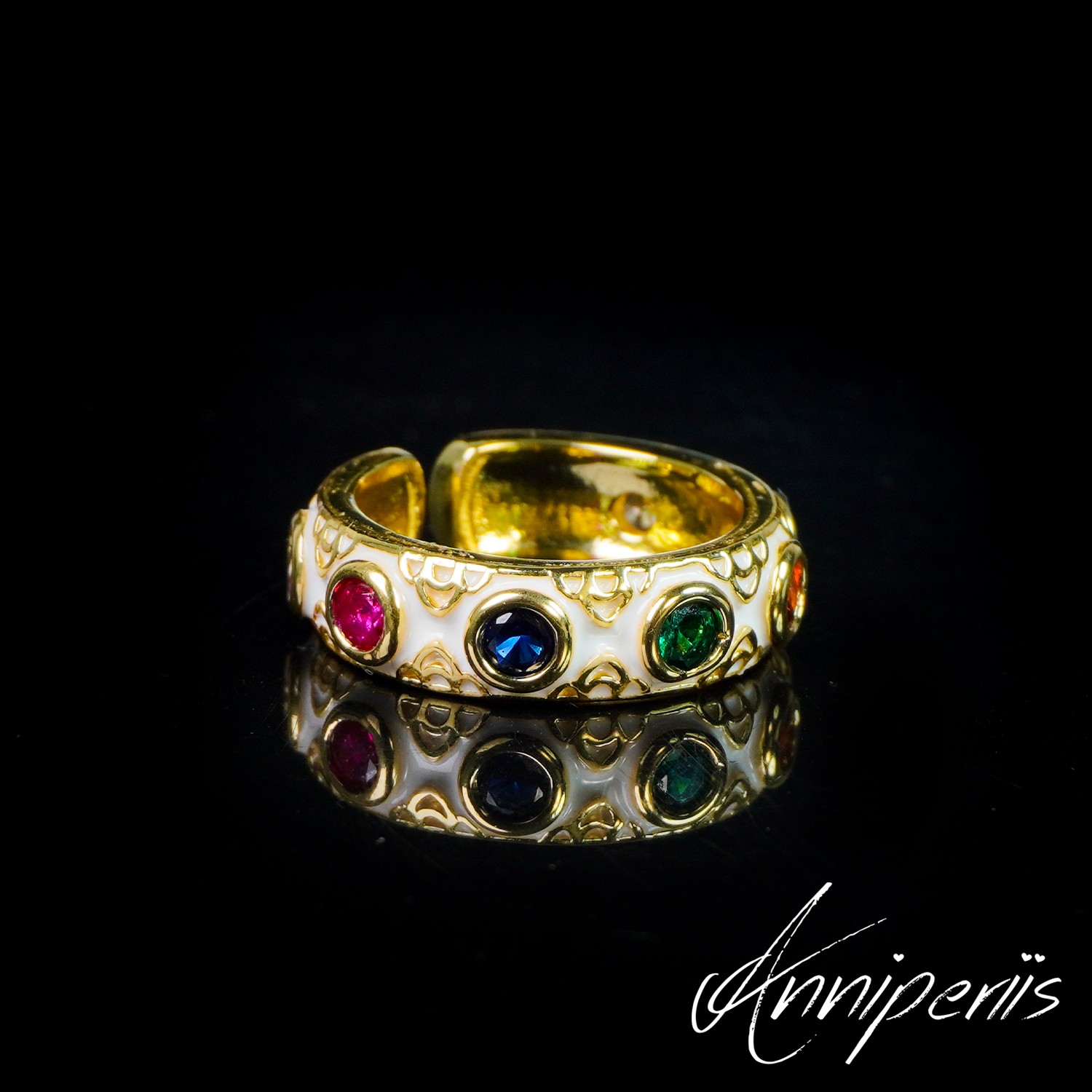 Anni轻奢【D655】复古时尚宫廷不规则开口百搭戒指气质5