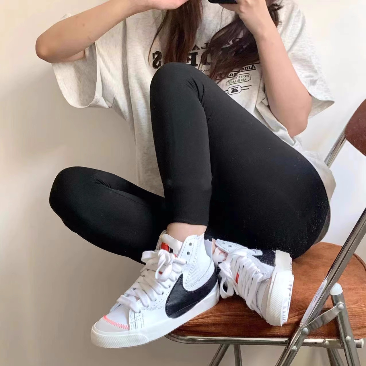 Nike耐克女鞋BLAZER开拓者透气运动时尚休闲鞋高帮板鞋DQ1471-100