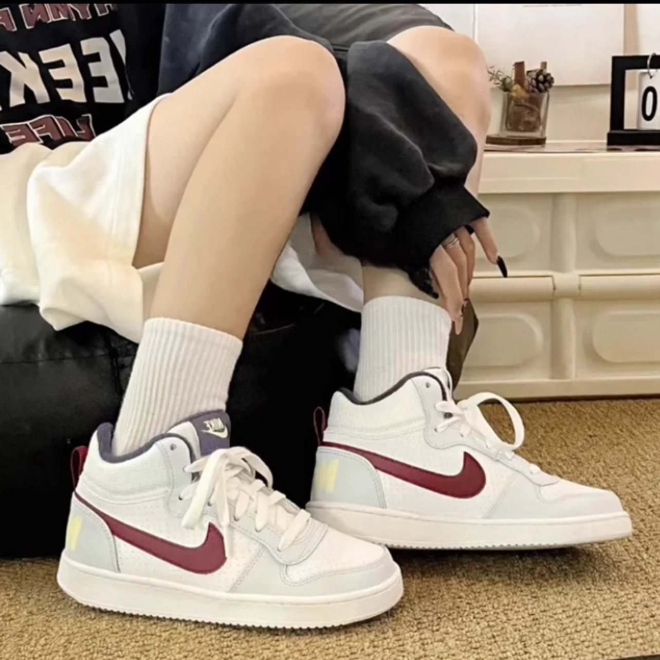 耐克Nike女鞋Court 高帮时尚潮流百搭复古经典休闲板鞋FV8122-161