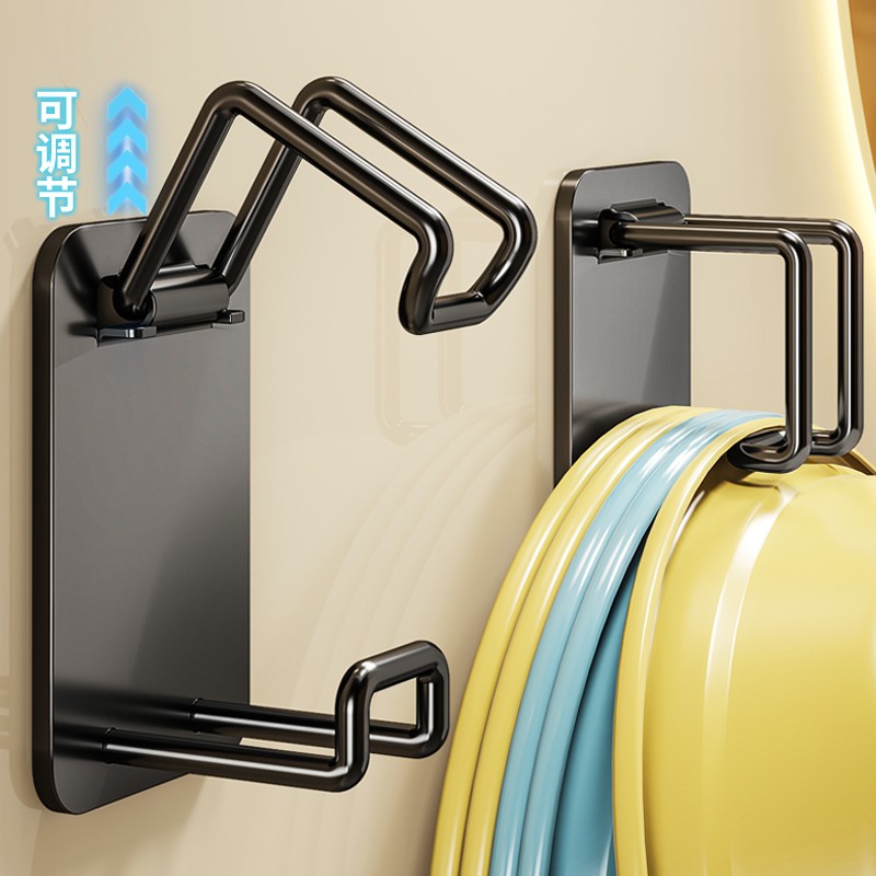 免打孔脸盆挂钩卫生间脸盆架收纳架盆收纳洗脸盆浴室挂盆粘钩架