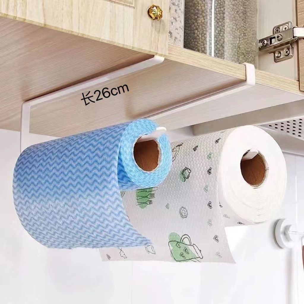 厨房纸巾架免打孔橱柜卷纸架置物架洗碗布支架保鲜膜抹布收纳挂架