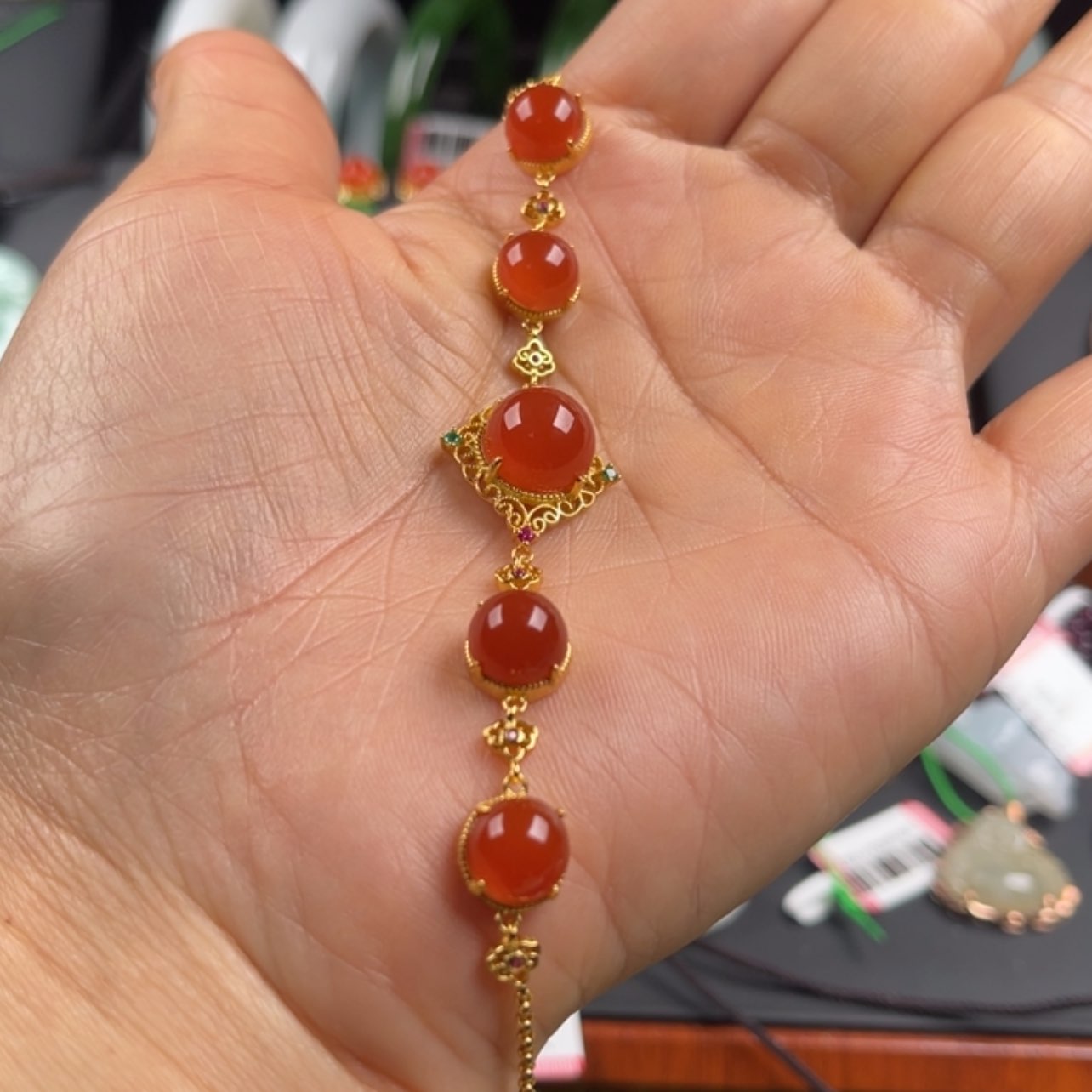 【闪购商品】南红玛瑙手链银S925镶嵌